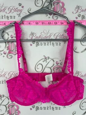 Bra neon pink sexy Lacie floral Women's Lace Underwire Bra - Hot Pink